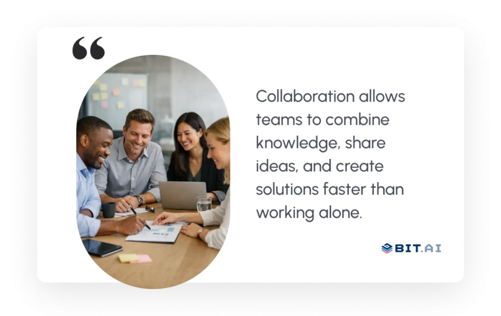 a group of people collaborating together on a document