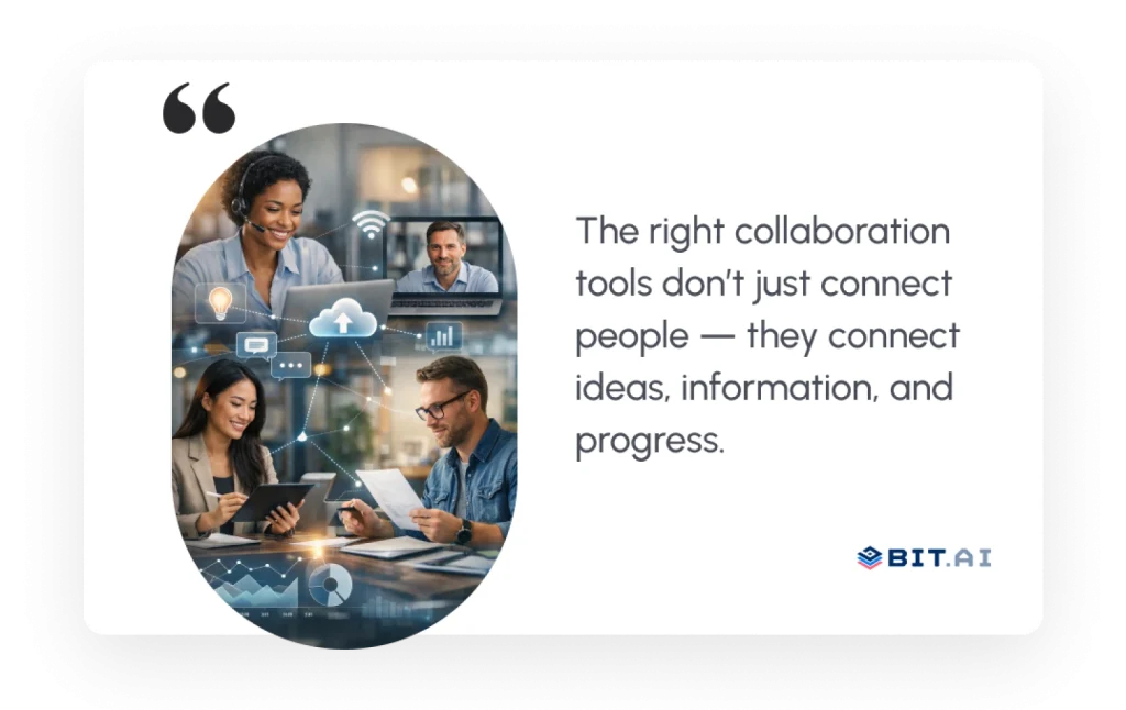 the right collaboration tools don't just connect people- they connect ideas, information, and progress