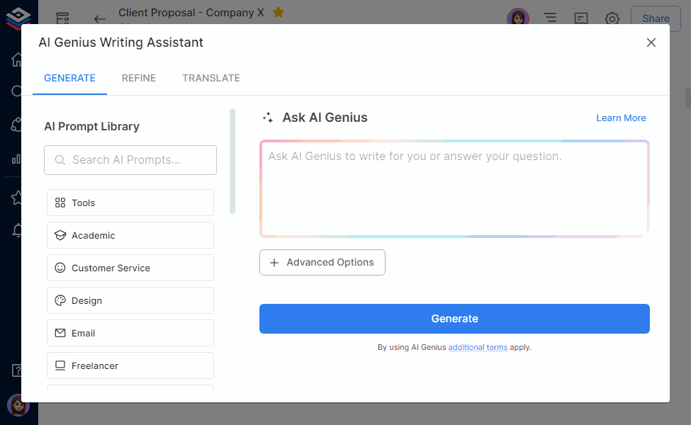 preview of bit.ai's AI genius writer