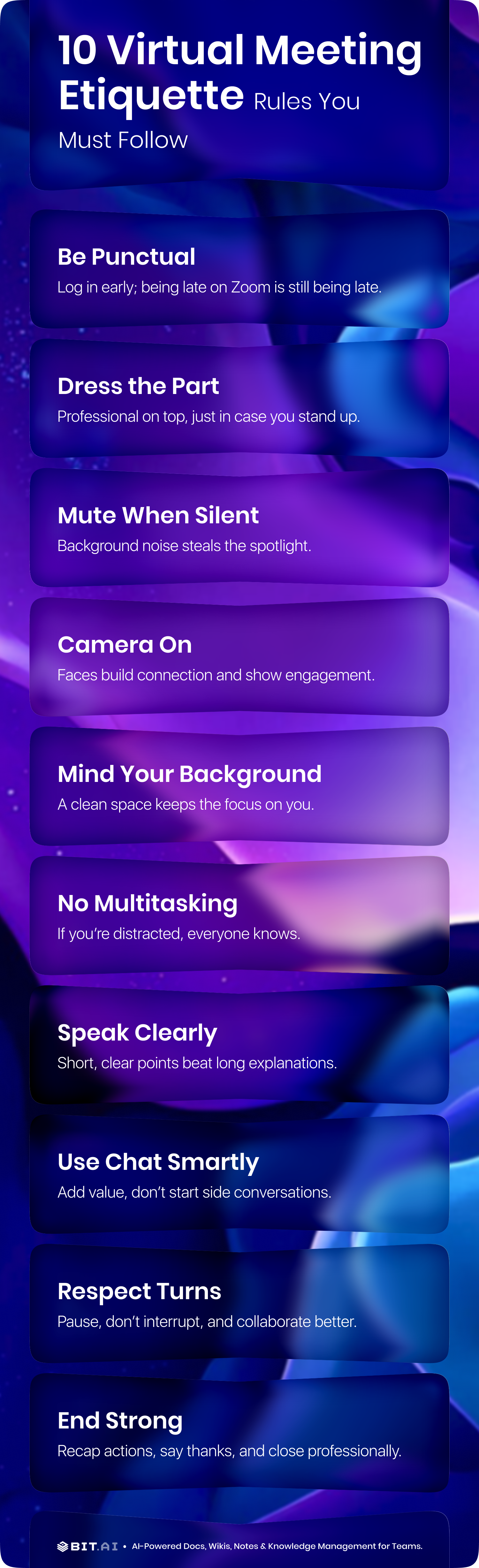 Virtual meeting etiquettes - infographic