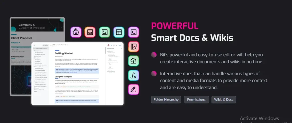 preview of powerful smart docs & wikis in bit.ai