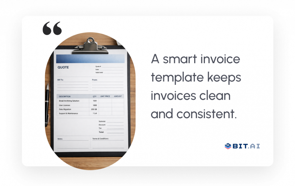 a smart invoice template keeps invoices clean and consistent