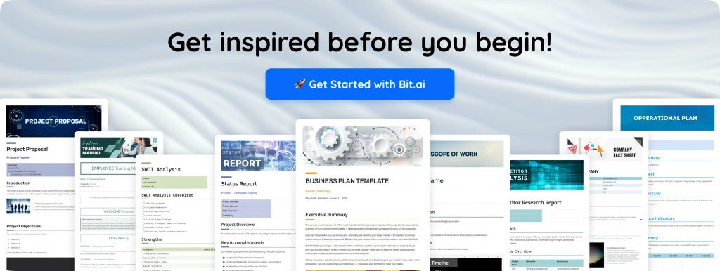 Bit.ai templates inspiration