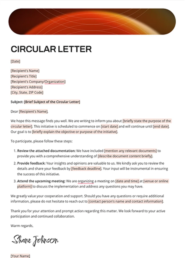 circular letter template 